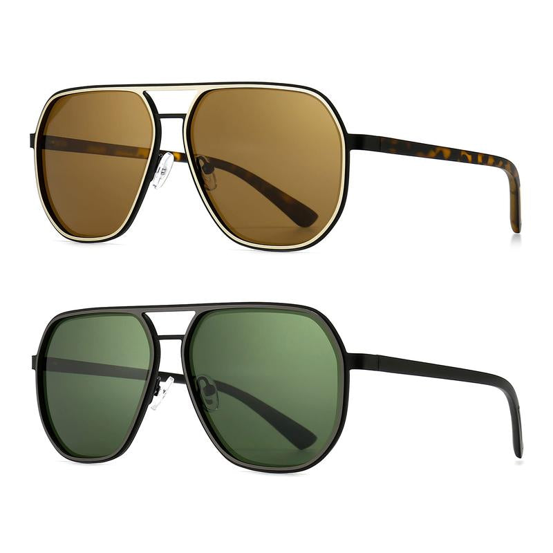 〖Dealsforyoudays〗Sungait Polygon Aviator Sunglasses for Men Polarized Trendy Square Sun Glasses Retro Pilot Shades UV Protection