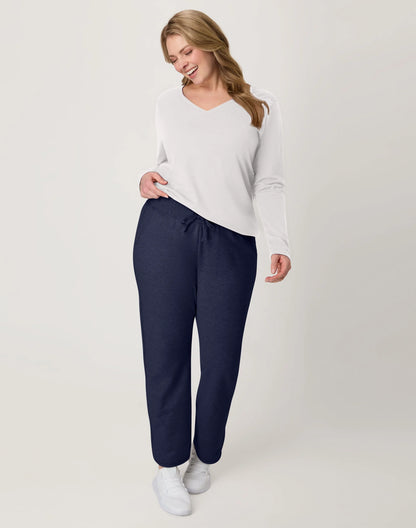 Women'S French Terry Pants with Pockets, 31" Navy L