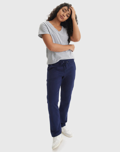 Women'S French Terry Pants with Pockets, 31" Navy L