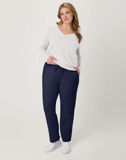 Women'S French Terry Pants with Pockets, 31" Navy L