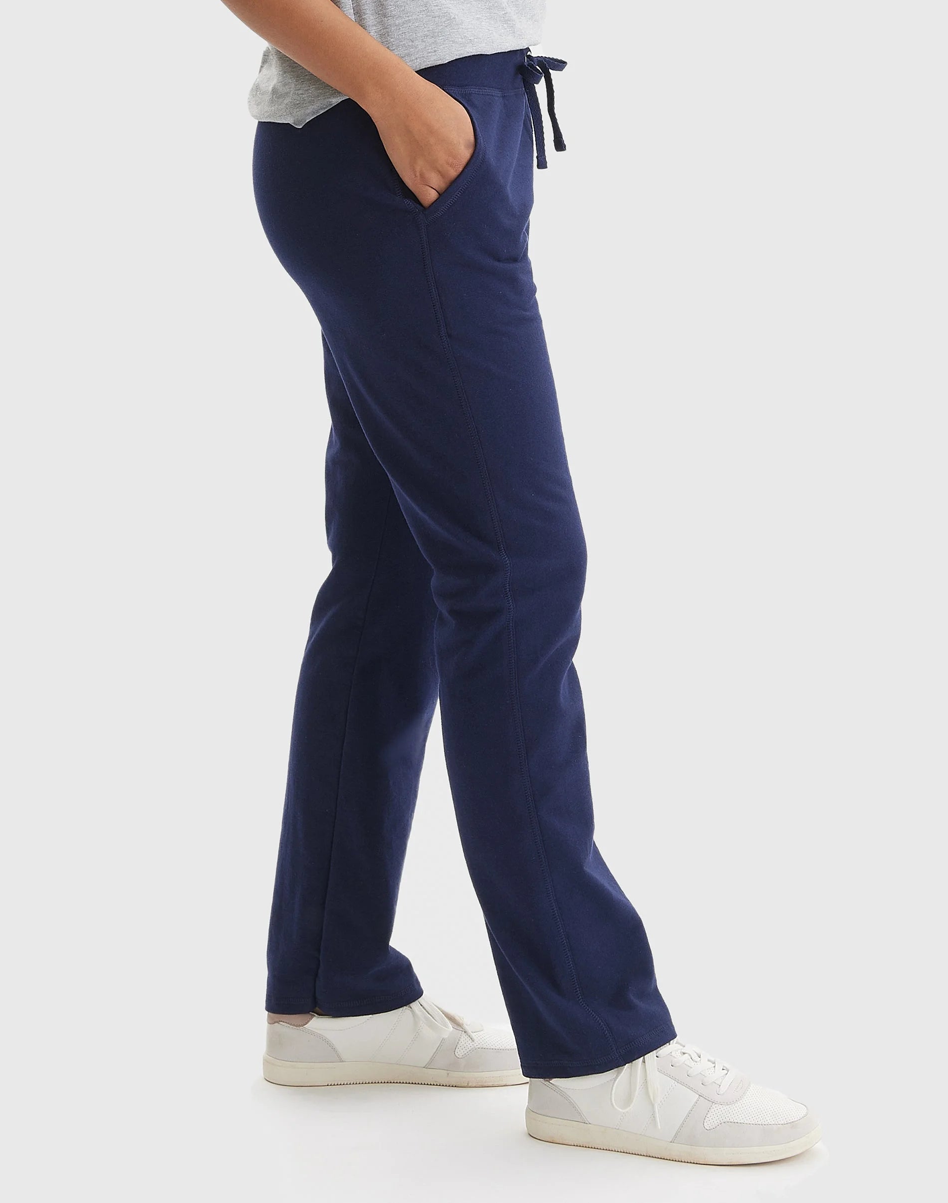 Women'S French Terry Pants with Pockets, 31" Navy L