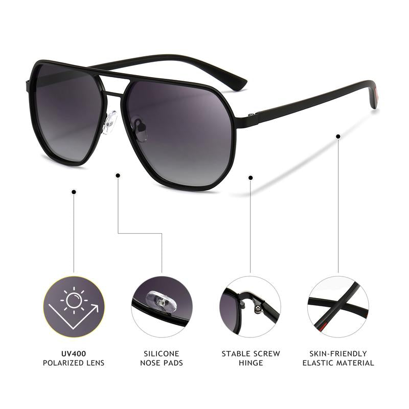 〖Dealsforyoudays〗Sungait Polygon Aviator Sunglasses for Men Polarized Trendy Square Sun Glasses Retro Pilot Shades UV Protection