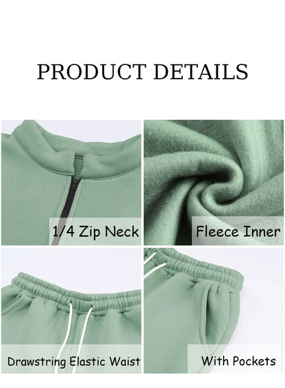 Women'S 2 Piece Athletic Outfits Sets Zip Mock Neck Tracksuit plus Size Pullover Long Sweatpants with Pockets Apricot 2XL