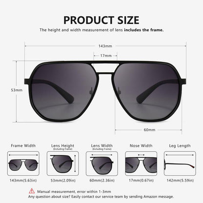 〖Dealsforyoudays〗Sungait Polygon Aviator Sunglasses for Men Polarized Trendy Square Sun Glasses Retro Pilot Shades UV Protection