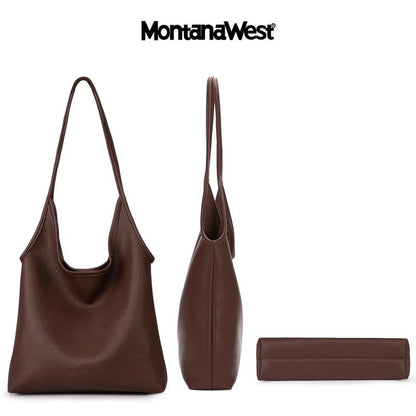 Montana West Slouchy Hobo Bags for Women Soft Designer Shoulder Purses Ladies Top Handle Handbag