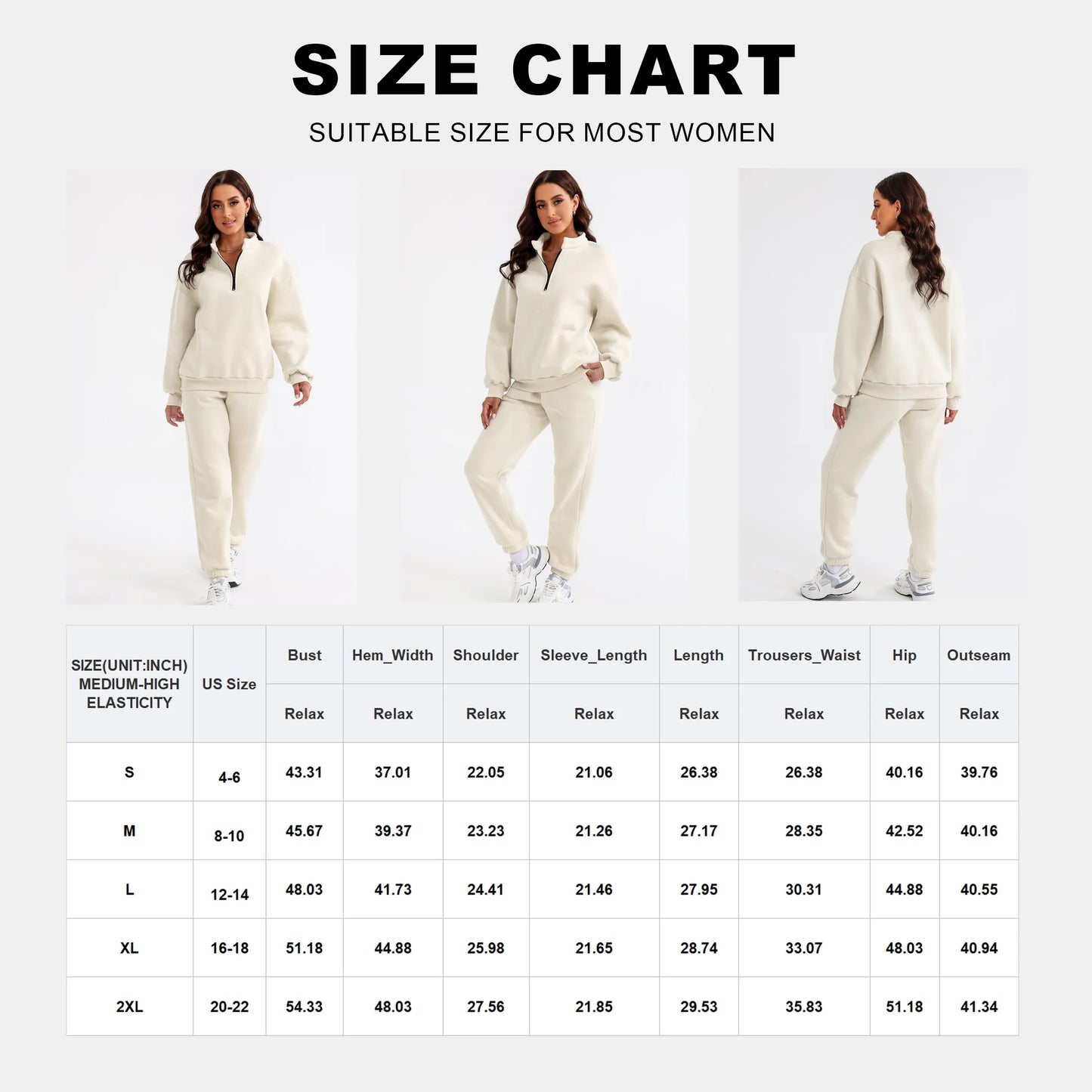 Women'S 2 Piece Athletic Outfits Sets Zip Mock Neck Tracksuit plus Size Pullover Long Sweatpants with Pockets Apricot 2XL