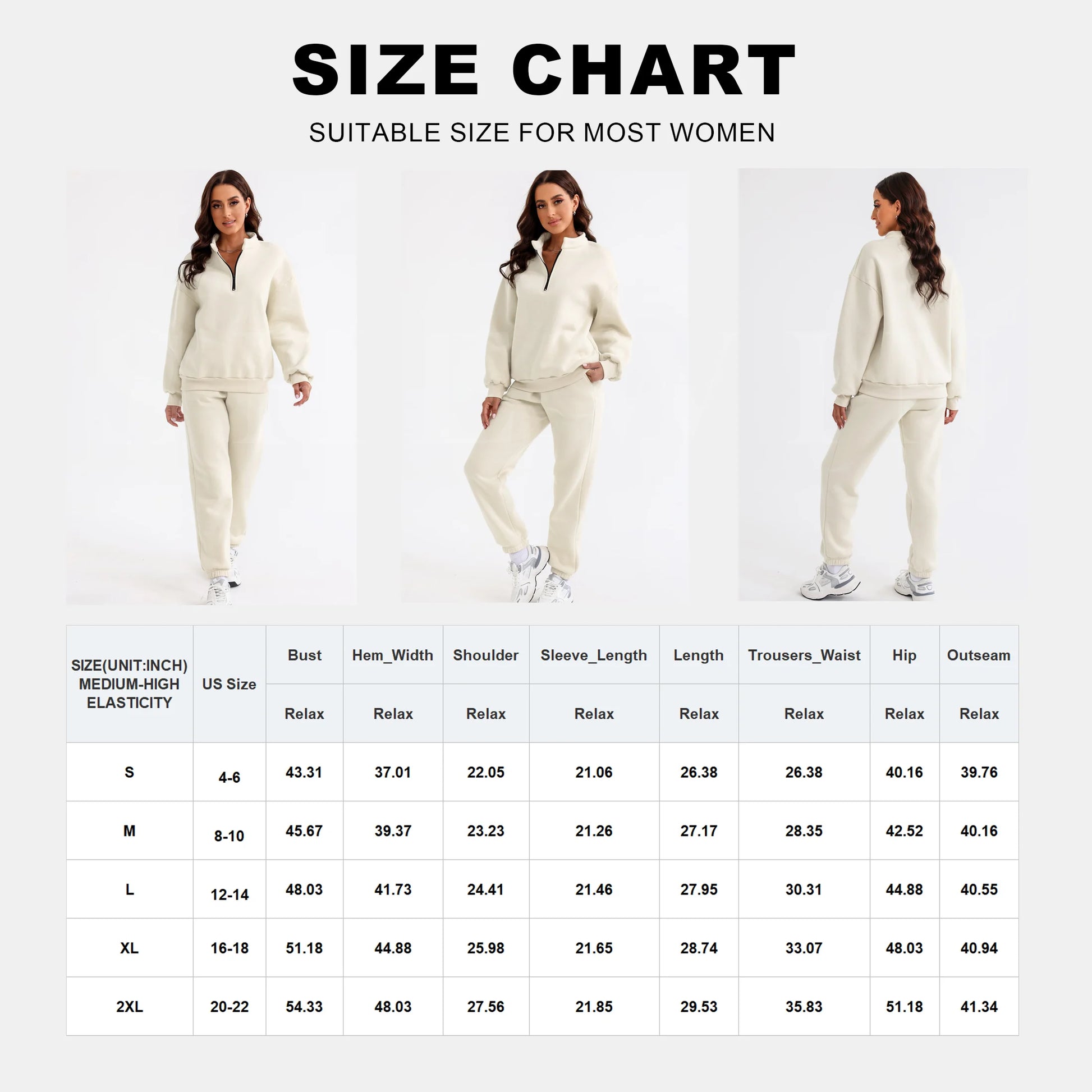 Women'S 2 Piece Athletic Outfits Sets Zip Mock Neck Tracksuit plus Size Pullover Long Sweatpants with Pockets Apricot 2XL