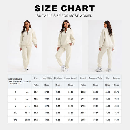 Women'S 2 Piece Athletic Outfits Sets Zip Mock Neck Tracksuit plus Size Pullover Long Sweatpants with Pockets Apricot 2XL