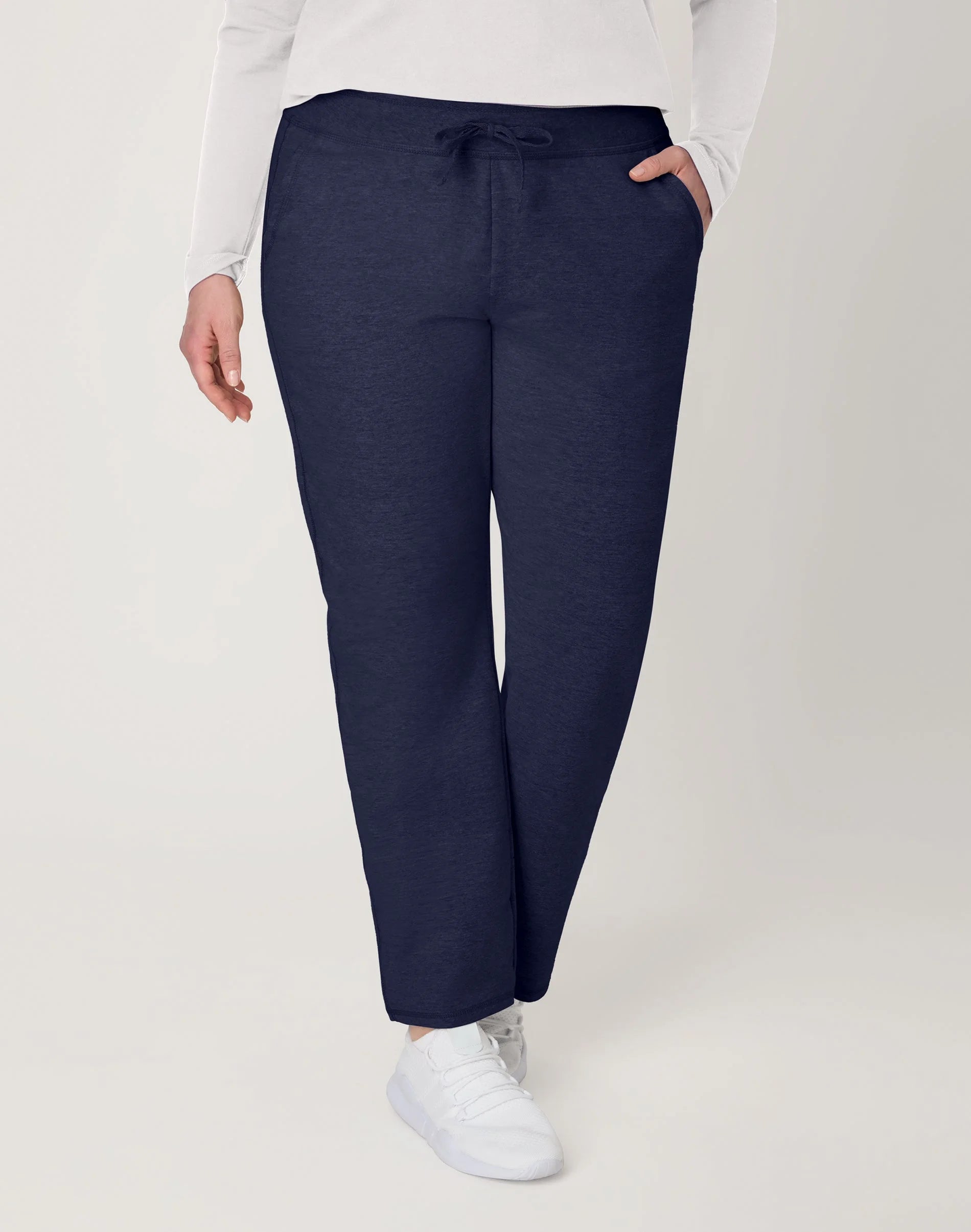 Women'S French Terry Pants with Pockets, 31" Navy L