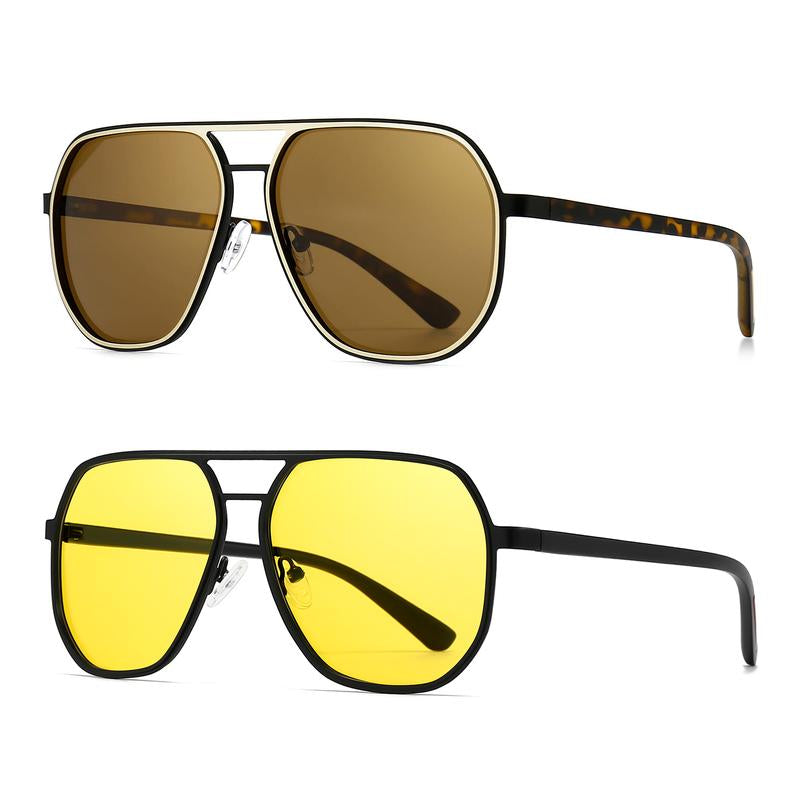 〖Dealsforyoudays〗Sungait Polygon Aviator Sunglasses for Men Polarized Trendy Square Sun Glasses Retro Pilot Shades UV Protection