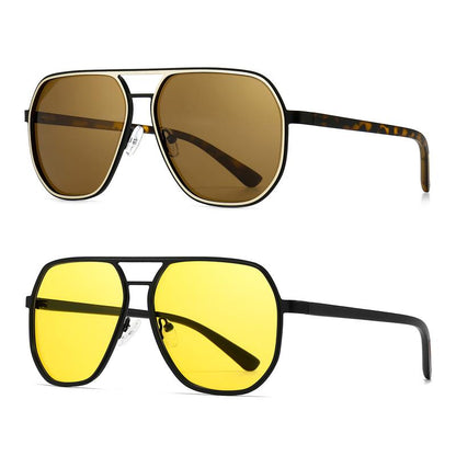 〖Dealsforyoudays〗Sungait Polygon Aviator Sunglasses for Men Polarized Trendy Square Sun Glasses Retro Pilot Shades UV Protection